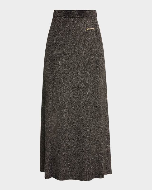 Light Sparkle Ribbed Maxi Skirt